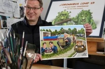 Versteigerung: Bisher gibt es keine Gebote - Veit Schenderlein stellt die Karikatur zur Verfügung.