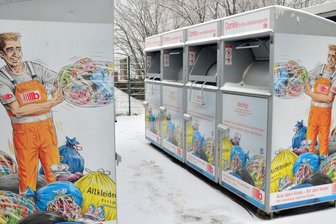 Viele Mittelsachsen sind wegen der neuen Altkleider-Entsorgung verunsichert: Wohin mit alten Klamotten? - Altkleider-Werkstoffhof: Zehn Altkleidercontainer stehen auf dem Wertstoffhof in Freiberg.