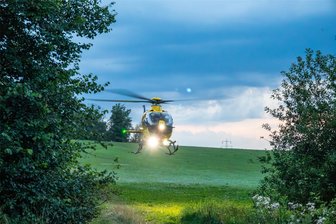 Vier Radfahrer bei drei Unfällen im Landkreis Zwickau verletzt - In Wolfersgrün kam ein Rettungshubschrauber zum Einsatz.