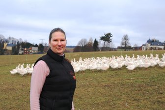 Vogtländer tischen zu Weihnachten am liebsten Gans auf: Doch das weiße Geflügeltier bekommt Konkurrenz - Auf dem Bauernhof Gruschwitz bei Tina Schürer und ihrem Mann Christian sind die Tage der Gänse gezählt.