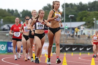 Vogtländische Leichtathletin kritisiert den Verband: Doppelte Deutsche Meisterin und trotzdem „nicht schnell genug“ für die EM - Kylie Garreis (ganz vorne, hier bei der DM 2024) ist die beste deutsche Bahngeherin. Bei der Deutschen Meisterschaft am Wochenende wurde sie über zehn Kilometer Erste bei den Frauen und in der U 23.