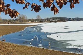 Vogtlandkreis warnt vor dem Betreten zugefrorener Gewässer - Die Talsperre Pirk zeigt sich wieder mal mit Eis, wahrscheinlich aber nur für kurze Zeit.