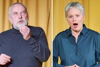 Volkssport Meckern - Andreas Zweiger, Ellen Schaller und Gerd Ulbricht (von links) im Programm "Sglatschtglei!" im Chemnitzer Kabarett. 