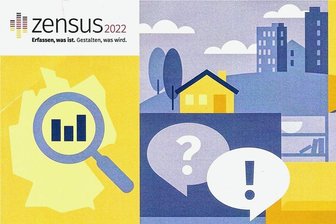 Volkszählung: Rund 73.000 Leute im Erzgebirgskreis befragt - Teil eines Werbeflyers für die Mitarbeit am Zensus 2002.