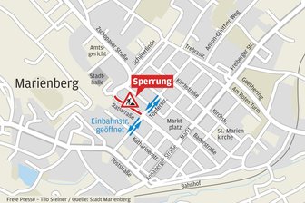 Vollsperrung ab Montag: Wichtige Straße in Marienberg vier Monate dicht - Ab Montag ist die Ratsstraße in Marienberg für vier Monate gesperrt.