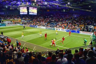 Vom Chemnitzer FC bis zum FSV Zwickau: Der Teamcheck vor dem Hallenmasters - Beim letzten Hallenmasters im Januar 2020 standen sich im Spiel um Platz 3 (Foto) der FSV Zwickau und Carl Zeiss Jena (5:3) gegenüber). Die Heimmannschaft strebt diesmal ein besseres Abschneiden an.