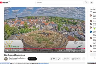 Vom Storch in Hainichen bis zum Eisvogel in Blockhausen: Vier gute Nachrichten aus Mittelsachsen - Die Webcam in Frankenberg zeigt am Freitag vor der Stadtkulisse das Storchennest.