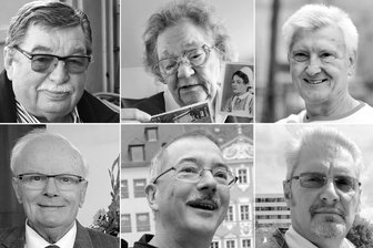 Von wem Chemnitz in diesem Jahr Abschied nahm - Bekannte Chemnitzer, die 2024 gestorben sind: Oben von links Klaus Illgen, Edith Heinrich, Fritz Feister, unten: Werner Thiele, Klaus Kleinertz, Jürgen Rotter.