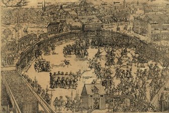 Vor 450 Jahren: Als das Deutsche Reich nach Zwickau blickte - Der Kupferstich „Die Churfürstliche Statt Zwickaw“ zeigt, was sich beim Fürstenschießen auf dem Schießanger 1573 für den Betrachter abspielte. Auch die Fechtwettkämpfe und das Kuhhautschupfen.