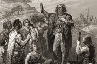Vor 500 Jahren starb Thomas Müntzer durch das Schwert: Der „Teufel von Allstedt“ als erster Sozialist? - Zeitgenössische Illustration einer Predigt von Thomas Müntzer.