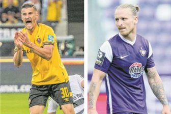 Vor dem brisanten Sachsenderby: Aue will gegen Dresden ersten Dreier - Aues Marvin Stefaniak trägt seit dieser Saison Lila und ist im Derby als Ideengeber gefragt. Seine Dresdner Vergangenheit liegt hinter ihm. Dynamo-Stürmer Stefan Kutschke wartet noch auf sein erstes Saisontor. In Aue getroffen hat er schon.