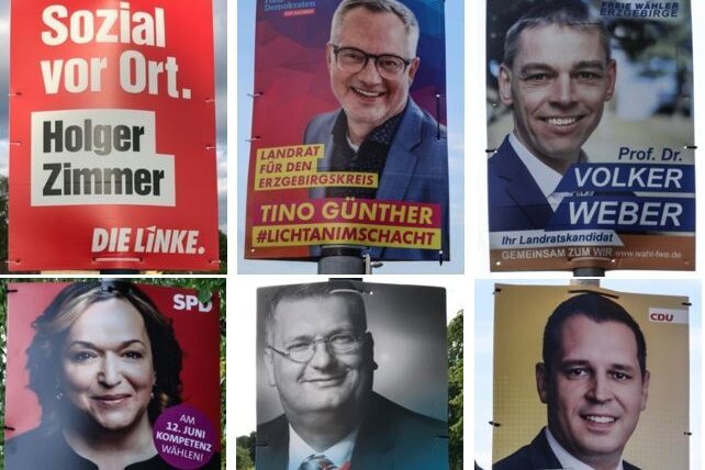 Wahlplakate im Erzgebirge: Welche Kandidaten überzeugen, welche fallen durch? - 