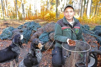 Waldumbau live: Sachsenforst erntet im Erzgebirge kiloweise Bucheckern - Johannes Riedel, Leiter des Staatsforstbetriebs, ist mit der Bucheckern-Ernte zufrieden.