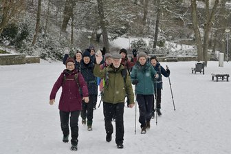 Wanderer aus ganz Sachsen beim Auer Schneekristall - In Aue gestartet sind auch Wanderer vom Allgemeinen Leipziger Wanderverein – vorn rechts der Vorsitzende Dieter Lommatzsch, Vizepräsident vom Sächsischen Wander- und Bergsportverband.