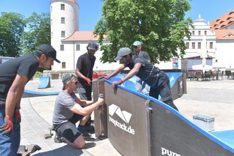 Wann kommen die neuen Spielgeräte nach Freiberg? - Der Pumptrack in Freiberg kann schon seit dem 1. Juli befahren werden.