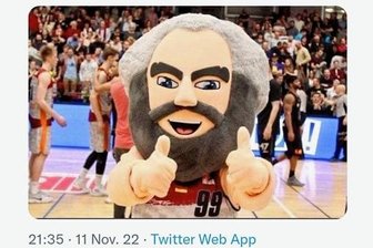 Warum das Maskottchen der Niners Chemnitz im Internet für Furore sorgt - Der Marx-Tweet.