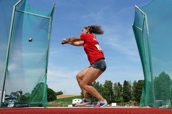 Warum der Thumer Werfertag diesmal Hammer war - U-23-Hammerwerferin Jada Julien kam beim 22. Thumer Werfertag auf gute 67,34 Meter.