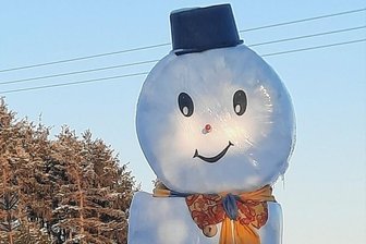 Warum ein Schneemann im Vogtland dem Tauwetter trotzen wird - Der wetterfeste Schneemann in Pausa hat gut lachen.