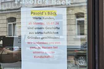 Warum eine Bäckerei in Plauen den Betrieb einstellt - Filiale der Bäckerei Pasold in Plauen: „Aus wirtschaftlichen Gründen geschlossen.“