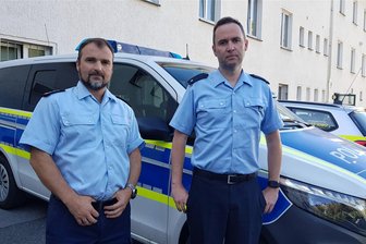 Warum Flüchtlinge aus Ostsachsen bei der Bundespolizei in Klingenthal ankommen - Führen die Bundespolizei in Klingenthal: Inspektionsleiter Thomas Rechenberg (rechts) und sein Stellvertreter Jörg Büttner.