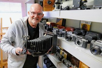 Warum sich nur noch Wenige mit alten Kameras auskennen - Diese Kamera Favorit 355 aus den 1920er-Jahren gehört zum aktuellen Bestand von Gerd Zschage. 
