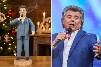 Was für ein Geschenk! – Unternehmen aus dem Erzgebirge überrascht Andy Borg live im TV - Perfekte Überraschung: Andy Borg bekam sich selbst als Räuchermännchen geschenkt.