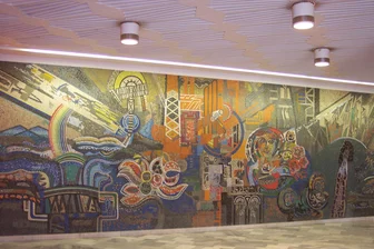 Was ist mit dem Wandbild aus dem Chemnitzer „Forum“ passiert? - Das Mosaik von Carl-Heinz Westenburger im Veranstaltungszentrum „Forum“.