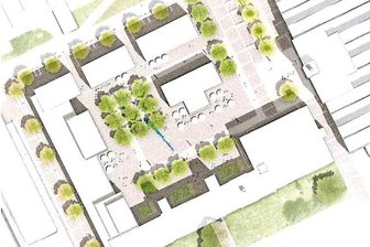 Wasser, Bäume und das besondere Band - Der Gestaltungsplanentwurf für den künftigen Marktplatz der Stadt Flöha auf dem Gelände der Alten Baumwolle. Der Marktplatz soll auch das verbindende Element für die einzelnen Bausteine des neuen Stadtzentrums in Flöha sein.