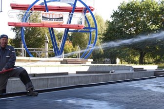 Wasser marsch für die Eisbahn in Oelsnitz -