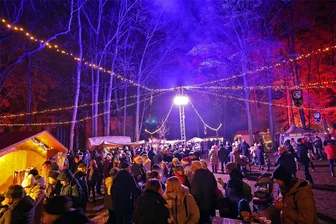 Weihnachtsmarktbummel in Glauchau: Wie weit komme ich mit 20 Euro? - Ganz und gar nicht antiquiert zeigte sich der Mittelaltermarkt am Schlosspark. Zu erleben waren viele Schauangebote und am Abend eine spektakuläre Beleuchtung.