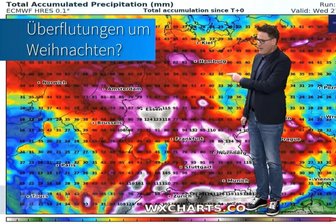 Weiße Weihnachten in Sachsen? - So wild wird das Wetter bis zum Fest - Diplom-Meteorologe Dominik Jung hält aufgrund der Wettermodell-Berechnungen die Hochwassergefahr an Weihnachten auch in sächsischen Landesteilen für hoch.