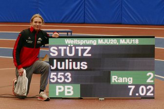 Weitspringer aus dem Erzgebirge knackt magische Marke - Als mitteldeutscher U-18-Meister im Weitsprung knackte Julius Stütz die magische Marke von sieben Metern.