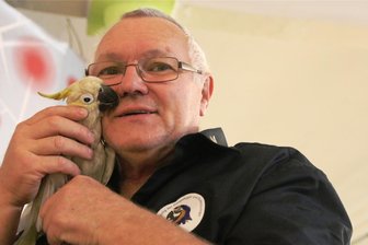 Welche ungewöhnliche Papageien-Liebe es in Rodewisch gibt - Frank Kirschbaum pflegt den fast blinden Odin, der seinen neuen Besitzer sehr mag.