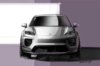 Weltpremiere für den neuen Porsche E-Macan aus Leipzig - Designskizze des neuen E-Macan.