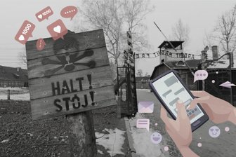 Wenn Algorithmen den Holocaust vergessen lassen - Der Eingang zum Konzentrationslager Auschwitz. Wie soziale Medien die Erinnerungsarbeit erschweren. Foto/Montage: Imago/Jakub Porzycki/Jonas Patzwaldt