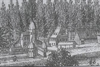 Wenn der Kurfürst Lust auf Fisch hatte - Die Zeichnung von 1735 zeigt das Lustfischhaus und das Fischhaus in Hohenfichte.