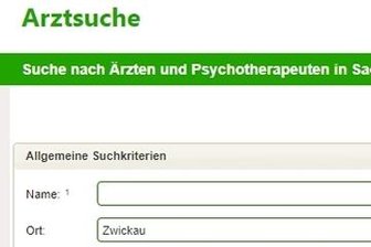 Wenn Patienten online auf falsche Arzt-Adressen stoßen - Ein Ausschnitt der Arztsuche auf der Internetpräsenz der KVS Sachsen.