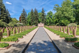 Wer ruht im sowjetischen Ehrenhain Zwickau? Spurensuche 80 Jahre nach dem Zweiten Weltkrieg - Letzte Ruhestätte für 436 Tote: Der Sowjetische Ehrenhain auf dem Zwickauer Hauptfriedhof an der Crimmitschauer Straße.