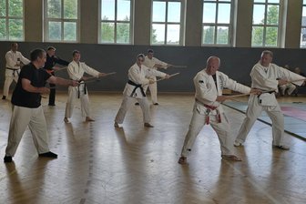 Werdau: Meister und Lehrer der traditionellen Kampfsportarten zum ersten Mal in Sachsen - Die Teilnehmer hatten zudem Gelegenheit, sich im Spazierstockfechten unterrichten zu lassen.