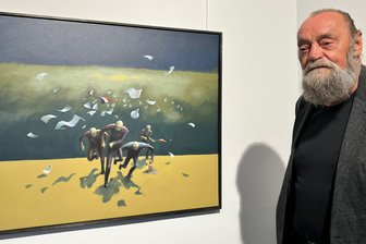 Werdau: Mit 80 Jahren ist vom Ruhestand noch keine Rede - Mit seinem Werk „Wer Wind sät, wird Sturm ernten“ gewann Jürgen Szajny 2022 den Christoph-Graupner-Kunstpreis. Foto: Kaplick /Archiv