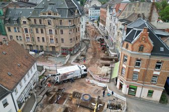 Werdau: Nach lautem Knall fällt der Strom aus - Nach einem lauten Knall auf der Baustelle in der Bebelstraße in Werdau war am Dienstagnachmittag der Strom weg.