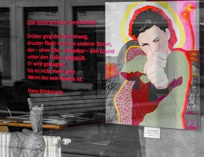 Werk der Woche: Schaufenstergedichte zu Carlfriedrich Claus von Hans Brinkmann in Chemnitz (2023). -