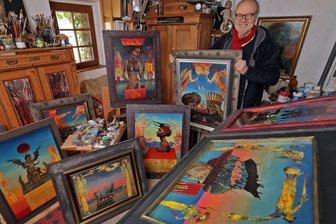 Westsachsen: Was macht eigentlich der Künstler Siegfried Otto-Hüttengrund? - In seinem Atelier hat Siegfried Otto-Hüttengrund die Werke für die neue Ausstellung zusammengestellt.