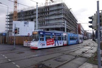WHZ errichtet neues Technikum: Innenausbau steht kurz bevor - Mit dem Neubau des Technikums entsteht ein markanter Bau an der Äußeren Dresdner Straße.