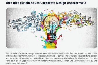 WHZ sucht ein neues Corporate Design - Auf der Internetseite der Westsächsischen Hochschule gibt es detaillierte Informationen über den Ideenwettbewerb.