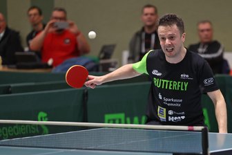 Wie der TTC Sachsenring den Showdown in der 2. Tischtennis-Bundesliga angeht - Hinter dem Einsatz von Andrew Baggaley steht ein Fragezeichen. Das Foto vom vergangenen Sonntag zeigt ihn im Heimspiel gegen Lampertheim.