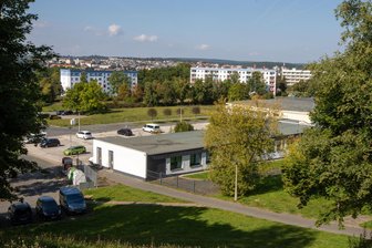 Wie es mit dem geplanten Bürgertreff im Plauener Mammengebiet weitergeht - Der zentrale Platz im Mammengebiet. In Kürze beginnen dort Rodungsarbeiten für eine neugestaltete Grünanlage.