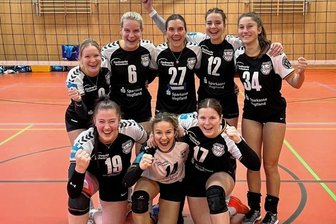Wildcats dürfen weiter jubeln - Nach dem 3:0-Erfolg gegen Leipzig: Die Wildcats feiern hier ihren Einzug in die nächste Runde des Sachsenpokals.