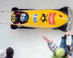 WM 2020! Altenberg wagt neuen Anlauf - Der Bob mit Pilot Francesco Friedrich und Anschieber Thorsten Margis im Altenberger Eiskanal.