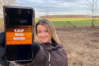 Wo der Bauernprotest Wirkung zeigt: Reichenbacherin ist die Frau hinter der WhatsApp-Aktion „Kauf beim Bauer“ - Der WhatsApp-Wahnsinn und die Frau dahinter: Katja Wolf auf ihrer Pferde-Ranch im vogtländischen Reichenbach. Das Foto im Label ihrer „Kauf beim Bauer“-Initiative hat die Pferdetrainerin genau an dieser Stelle gemacht. Da stand auf der Wiese im Hintergrund noch das Getreide hoch.